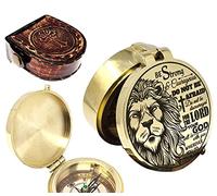 The New Antique Store - Brass Compass Engraved with Religious Scripture Verse, Gift for Son, Grandson, Daughter, Baptism, Confirmation Communion Godson Church Graduation Day
