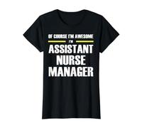 The New Awesome Assistant Nurse Manager Value Graphic T-Shirt, Women, Black, M