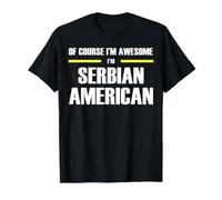 The New Awesome Serbian American Value Graphic T-Shirt, Men, Black, L