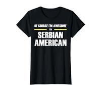 The New Awesome Serbian American Value Graphic T-Shirt, Women, Black, S