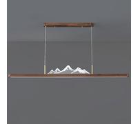 The New Chinese-Style Hanging Lampt Copper and Acrylic Pendant Ligh Rosewood Zen-Inspired Ancient-Style Chandelier is Suitable for Tea Rooms and Restaurants