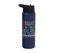 The New Day to Teach Future Bilinguals Spanish Teachers Stainless Steel Insulated Water Bottle