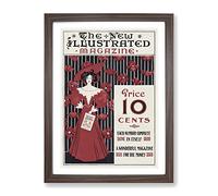 The New Illustrated Magazine By Ethel Reed Classic Painting Framed Print | A2 Walnut Framed Wall Art | Ready to Hang | Classic Historical Picture | Living Room Bedroom Lounge Office