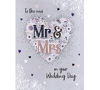 The New Mr & Mrs On Your Wedding Day Gigantic Card Embellished A4 Sized Cards AO030