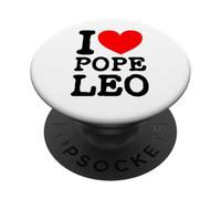 The New Pope Leo XIV I Love Pope Leo I (Heart) Pope Leo PopSockets Adhesive PopGrip