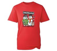 The New Snowasis Christmas T-Shirt, A Funny Festive Tshirt for Music Lovers, Snowman Shirt, Christmas T Shirt, Unisex Top(Red, 9 Years)