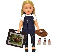 The New York Doll Collection 11 Piece Art Set for All 18 inch/46cm Dolls - Includes Apron, Easel, 2 Paint Brushes, 3 Paint tubes, Paint Palette, and three Sketches - Doll Art Set - Doll Accessories