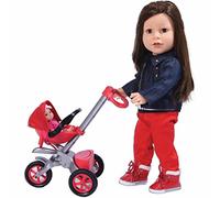 The New York Doll Collection Bye Bye Baby Buggy Red Buggy Age 3+ (Stroller) Together with Baby Doll (18 Inch Doll Not Included) for 18 inch/46cm all Dolls - Doll Pram - Dolls Accessories