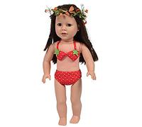The New York Doll Collection Cute Polka Dot Strawberry Bikini Set Swimsuit Dress for Fashion Girl Dolls - Doll Bathing Clothes - Fits All 18 inch/46cm Dolls - Doll Accessories