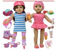 The New York Doll Collection Doll Accessories Fits 18 Inch / 46cm Dolls - Includes Roller Skates and Bathing Suit Swim Set for Fashion Girl Dolls - Doll Clothing and Many More Accessories