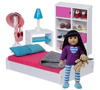 The New York Doll Collection Doll Bed & Bedroom Set Fits for 18 inch / 46cm Dolls - Doll Furniture Fits