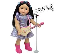 The New York Doll Collection Doll Music Play Set Includes Guitar - Microphone - Sparkle Clothes for Fashion Girl Dolls - Fits 18 Inch/ 46 cm Dolls - Doll Play set - Doll Accessories
