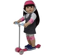 The New York Doll Collection Doll Scooter & Helmet Set - 18 Inch/46cm Dolls Accessories Fits s, Our Generation Doll Bike Accessories Play Set & Doll Helmet