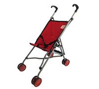 The New York Doll Collection Red Quilted Adorable First Dolls Buggy (Stroller) - Folds for Storage - Doll Pram - Gift for Toddlers - Doll Accessories