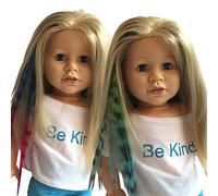 The New York Doll Collection Hair Clip Extensions for 18 inch/ 46 cm Dolls - Doll Wig Piece - Zebra Print Blue/Pink & Green/Blue - for Girl Doll Accessories