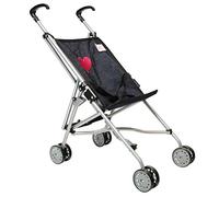 The New York Doll Collection Denim Toy Dolls Buggy for Kids - Super Cute Dolls Pram for Girls and Boys - Foldable Doll Stroller - Dolls Pushchair Fits for 18 Inch / 46 cm