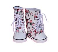 The New York Doll Collection Red Printed High Tops Trainers Fits 18 inch/46 cm Dolls - Dolls Shoes Sneakers Accessories Set