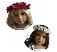 The New York Doll Collection Headband - Fits 18 Inch/ 46 cm Doll - Set of Two - Flower Wreath with Red and White Satin Ribbon for Girls Dolls