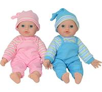 The New York Doll Collection - Twin Baby Caucasian Soft Body Vinyl Dolls 12 inch/ 30 cm - For Ages 2 Year and Up (Bonus Dummy Included) (B144)