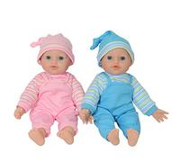 The New York Doll Collection - Twin Baby Doll for Boy and Girl Caucasian Soft Body Vinyl Dolls 12 Inch/ 30 cm - For Ages 2 Year and Up (Bonus Dummy Included)