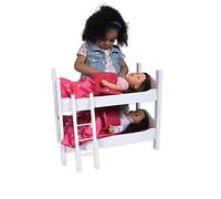 The New York Doll Collection Twin Doll Wooden Bunk Bed - fits 18 Inch/ 46 cm Dolls, Separable
