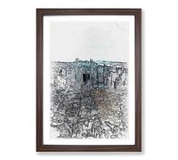 The New York Skyline with Central Park in Abstract Framed Print | A2 Walnut Framed Wall Art | Ready to Hang | Abstract Cityscape Picture | Living Room Bedroom Lounge Office