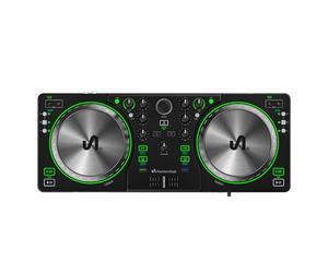 The Next Beat by Tiesto SX1 DJ Controller with Audio Mixer, Auto Sync & Dual Headphone Output - Portable DJ Decks with Jog Wheels, USB-C, VirtualDJ LE Software & Online Lessons for Beginners to Pro-Am