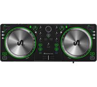 The Next Beat by Tiesto SX1 DJ Controller with Audio Mixer, Auto Sync & Dual Headphone Output - Portable DJ Decks with Jog Wheels, USB-C, VirtualDJ LE Software & Online Lessons for Beginners to Pro-Am