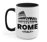 The Next Cool Vintage Roma Italia Colosseum Souvenirs, Rome Italy Coffee Mug For Men Women Tourist(Black & White, 15oz)