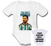 The Next Messi Baby Grow Customisable Personalised Unique Baby Vest Babygrow Boys Girls Unisex Cute Top Bodysuit Custom text