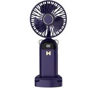 The Nexus Globe Portable Mini Handheld Fan, Portable Handheld USB Rechargeable Fans with 5 Speeds (Blue)