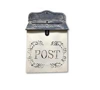 The Nifty Nook I Vintage Style Post Box I Nostalgic Charm Home Decor I Farmhouse Design I 15.9" Height x 11" Wide (White Rectangular)