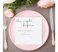 The Night Before Napkins - Personalized Couple's Name Wedding Napkins, Custom Wedding Signs, Custom Text, Matrimony Essentials