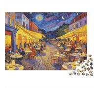 The Night Café Jigsaw Puzzles 1000Pc Recycled Material Café Terrace at Night Puzzle for Boy & Girl Fun Present & Activity for Home Ideal for Child‘s Birthday Gift 52x38cm/1000pcs