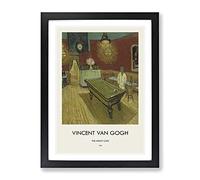 The Night Cafe Vol.2 By Vincent Van Gogh Exhibition Museum Painting Framed Print | A3 Black Framed Wall Art | Ready to Hang | Modern Food Picture | Living Room Bedroom Lounge Office
