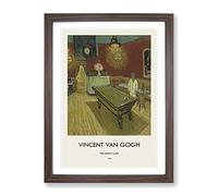 The Night Cafe Vol.2 By Vincent Van Gogh Exhibition Museum Painting Framed Wall Art Print, Ready to Hang Picture for Living Room Bedroom Home Office Décor, Walnut A4 (34 x 25 cm)