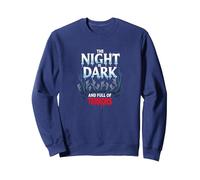 The Night is Dark and Full of Terrors Gothic Horror Sweatshirt, Adult Unisex, Navy, M