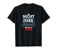 The Night is Dark and Full of Terrors Gothic Horror T-Shirt, Men, Black, L