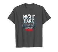 The Night is Dark and Full of Terrors Gothic Horror T-Shirt, Men, Dark Heather Grey, M