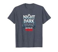 The Night is Dark and Full of Terrors Gothic Horror T-Shirt, Men, Heather Blue, S