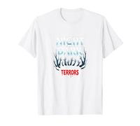 The Night is Dark and Full of Terrors Gothic Horror T-Shirt, Men, White, 5XL