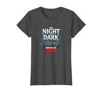 The Night is Dark and Full of Terrors Gothic Horror T-Shirt, Women, Dark Heather Grey, XL