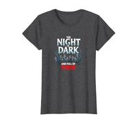 The Night is Dark and Full of Terrors Gothic Horror T-Shirt, Women, Dark Heather Grey, XS