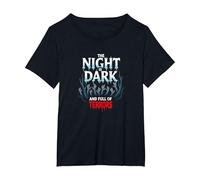 The Night is Dark and Full of Terrors Gothic Horror T-Shirt, Women's Plus, Black, 1X