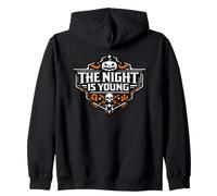 The Night Is Young Halloween Spooky Emblem Zip Hoodie