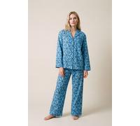 The Night Store Women's Celestial Cotton Pyjama Trouser Set in Bright Blue | Size: 6-8 The Night Store Bright Blue 6-8