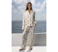 The Night Store Women's Croissant Pointelle Pyjama Trouser Set in Off-White | Size: 14-16 The Night Store Off-White 14-16