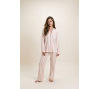The Night Store Women's Stripe Modal Pyjama Trouser Set in Pale Orange | Size: 22-24 The Night Store Pale Orange 22-24