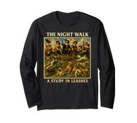 The Night Walk A Study in Leashes Funny Dog Owner Walking Long Sleeve T-Shirt