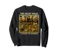 The Night Walk A Study In Leashes Funny Dog Owner Walking Sweatshirt